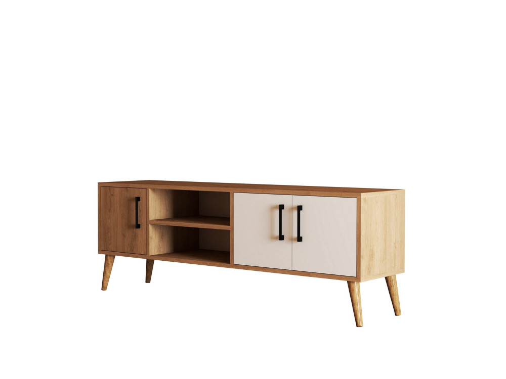 Suporte para televisor em madeira "Exxen" - 150 x 34 x 52 cm - Branco