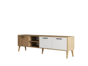 Suporte para televisor em madeira "Exxen" - 180 x 35 x 53 cm - Branco