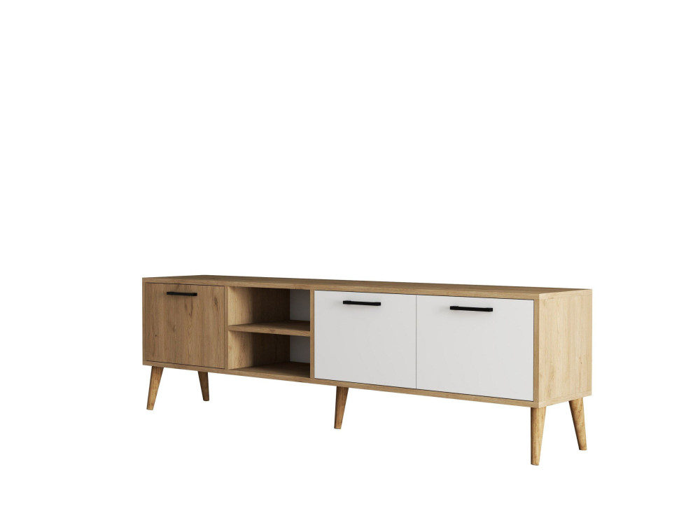 Suporte para televisor em madeira "Exxen" - 180 x 35 x 53 cm - Branco