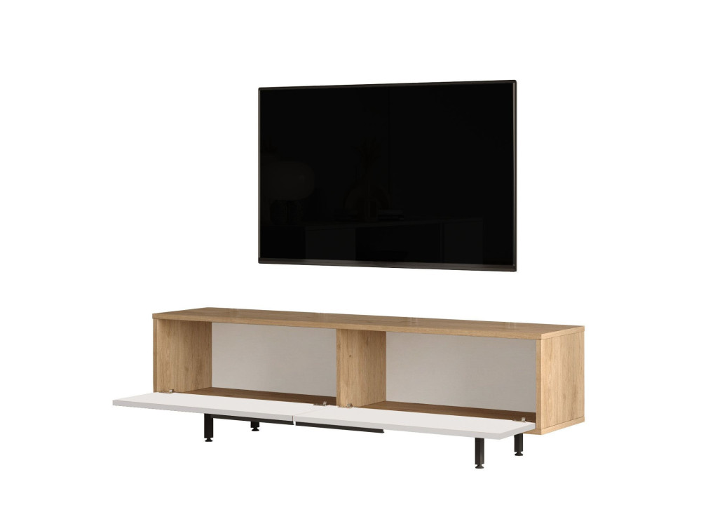 Suporte de TV em madeira "ON1-SW" - 160 x 35 x 45 cm - Branco