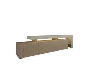 Suporte para televisor em madeira "Beliz" - 192 x 37 x 53 cm - Bege