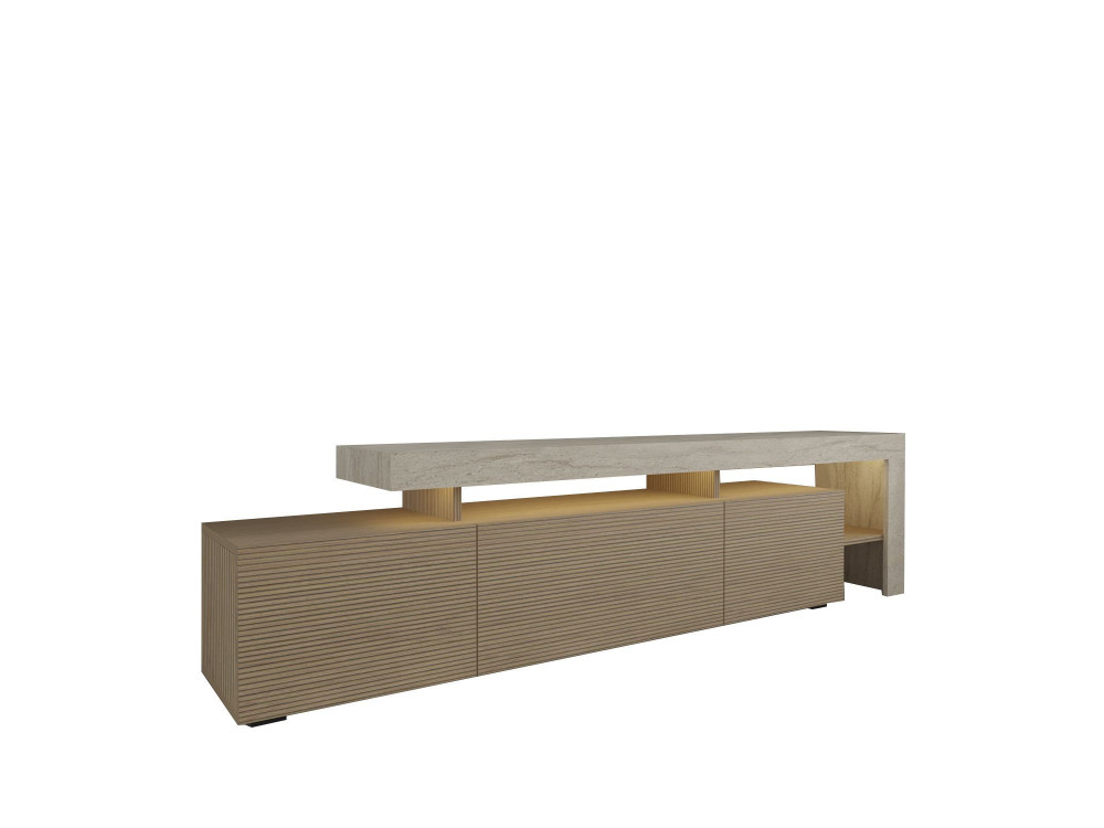 Suporte para televisor em madeira "Beliz" - 192 x 37 x 53 cm - Bege