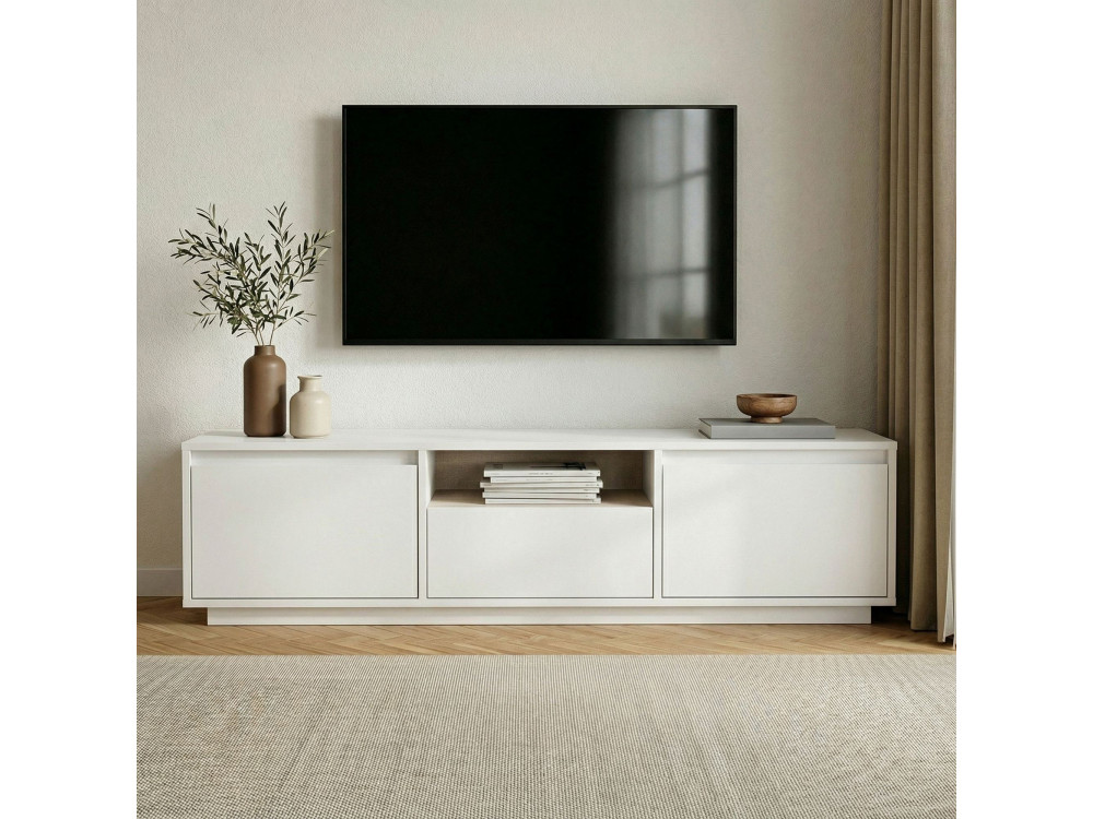 Suporte de TV em madeira "Sentinel" - 160 x 30 x 42 cm - Branco