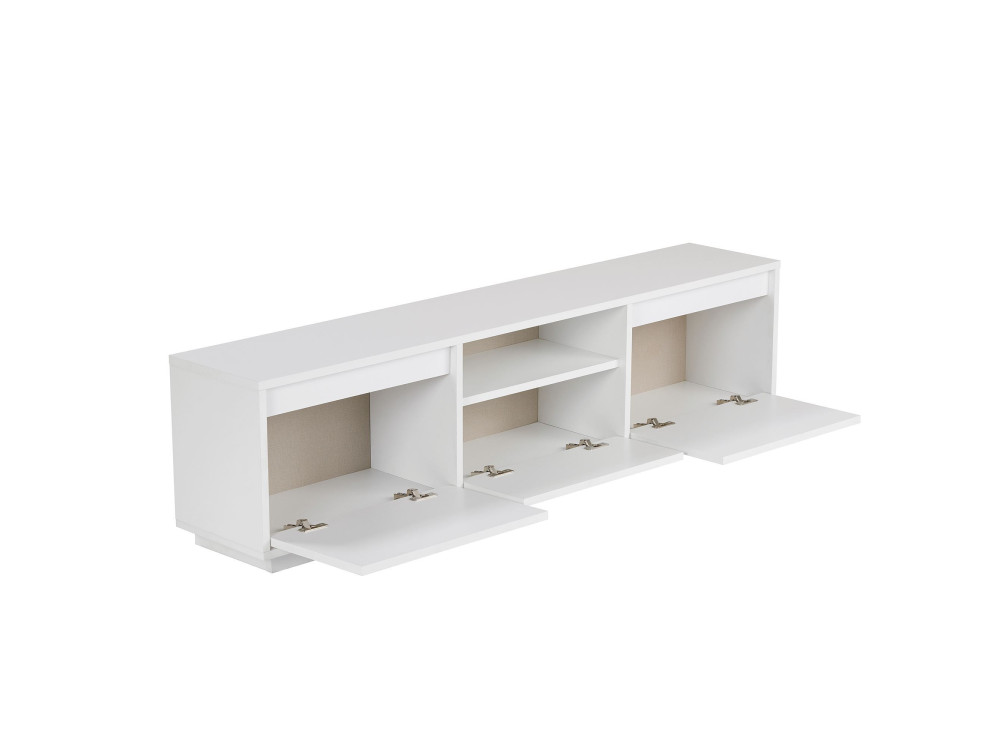 Suporte de TV em madeira "Sentinel" - 160 x 30 x 42 cm - Branco