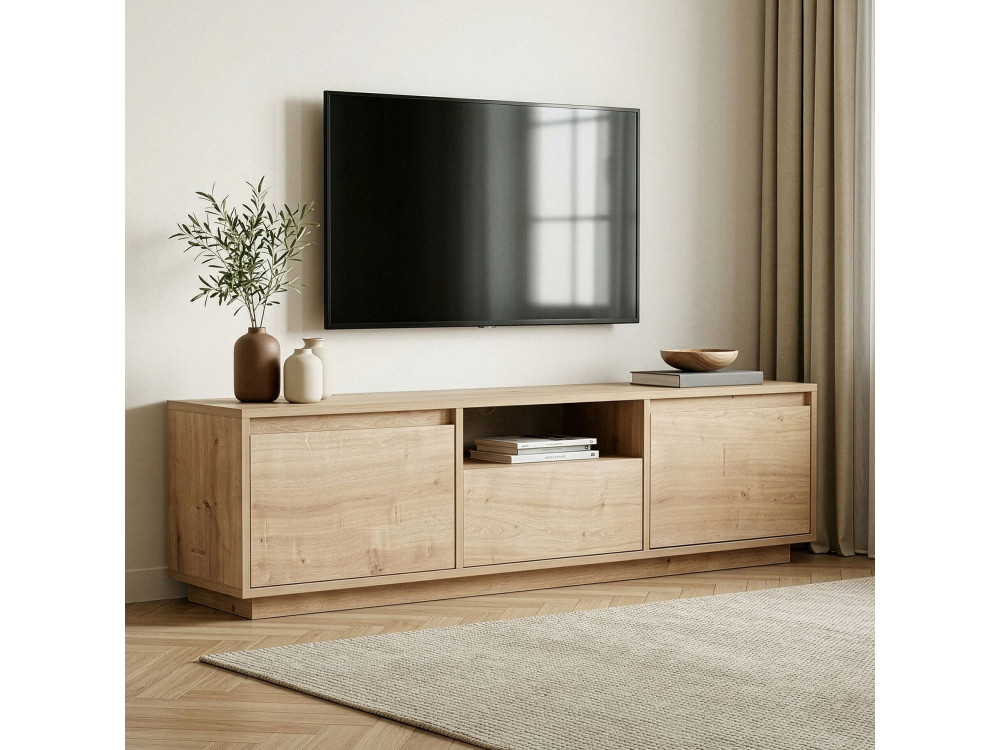 Suporte de TV em madeira "Sentinel" - 160 x 30 x 42 cm - Bege