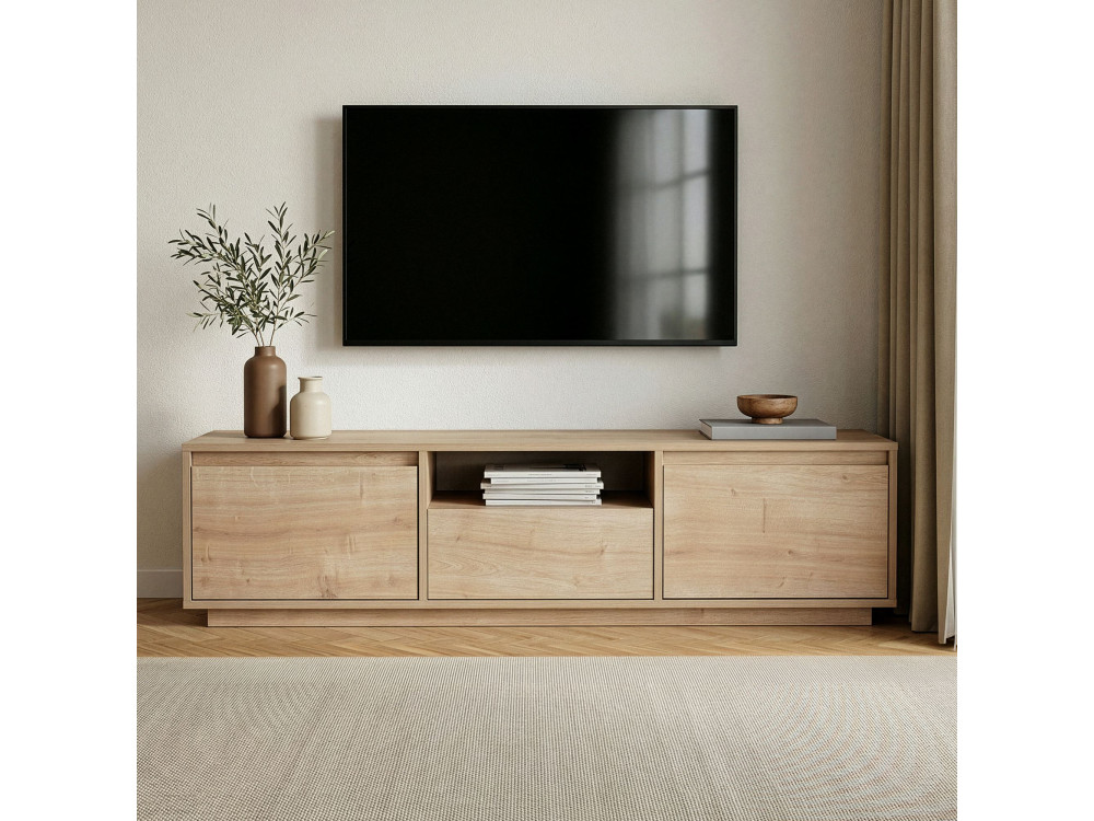Suporte de TV em madeira "Sentinel" - 160 x 30 x 42 cm - Bege
