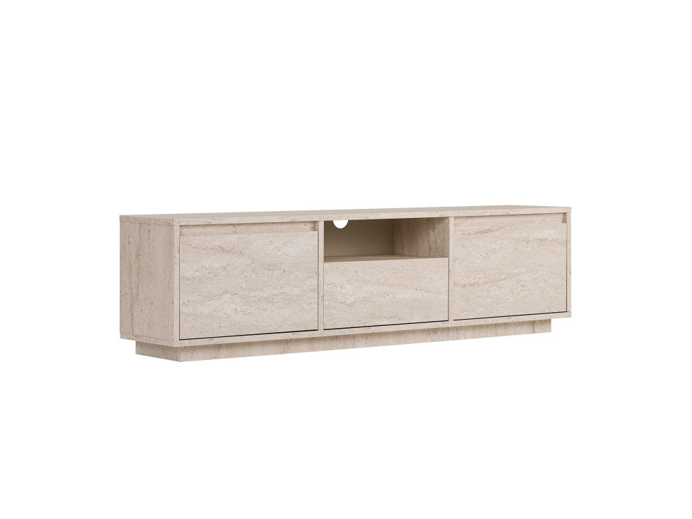 Suporte de TV em madeira "Sentinel" - 160 x 30 x 42 cm - Travertino