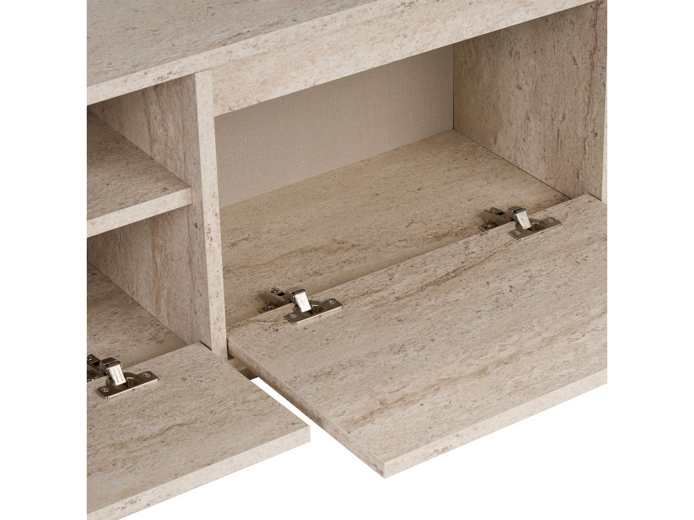 Suporte de TV em madeira "Sentinel" - 160 x 30 x 42 cm - Travertino