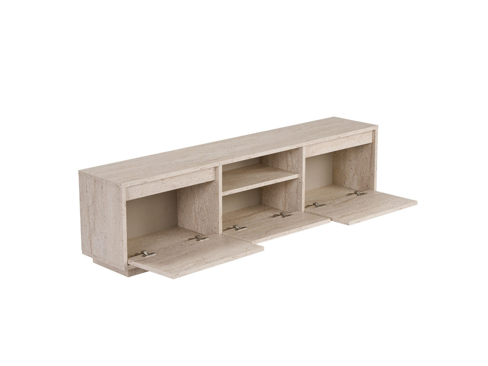 Suporte de TV em madeira "Sentinel" - 160 x 30 x 42 cm - Travertino