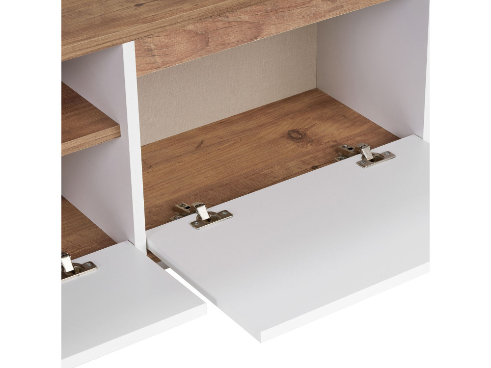 Suporte de TV em madeira "Sentinel" - 160 x 30 x 42 cm - Branco