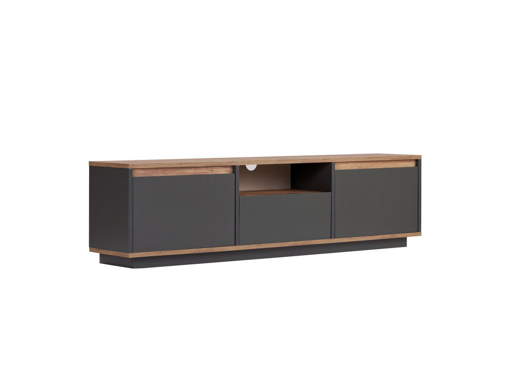 Suporte de TV em madeira "Sentinel" - 160 x 30 x 42 cm - Cinzento antracite