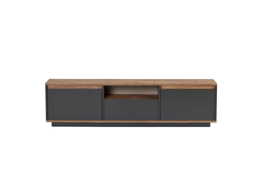 Suporte de TV em madeira "Sentinel" - 160 x 30 x 42 cm - Cinzento antracite