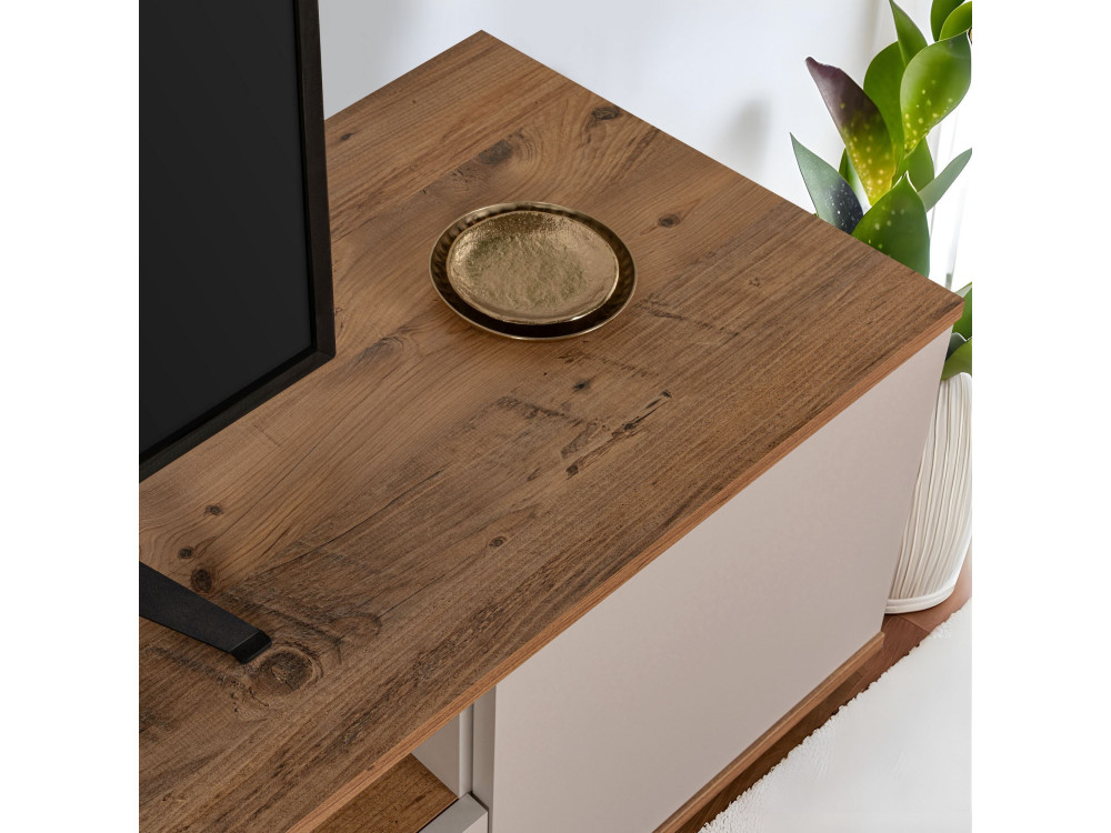 Suporte para televisor em madeira "Veramont" - 180 x 44 x 44 cm - Creme