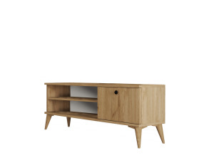 Mesa de TV "retro" em madeira - 120 x 29 x 44 cm - Bege