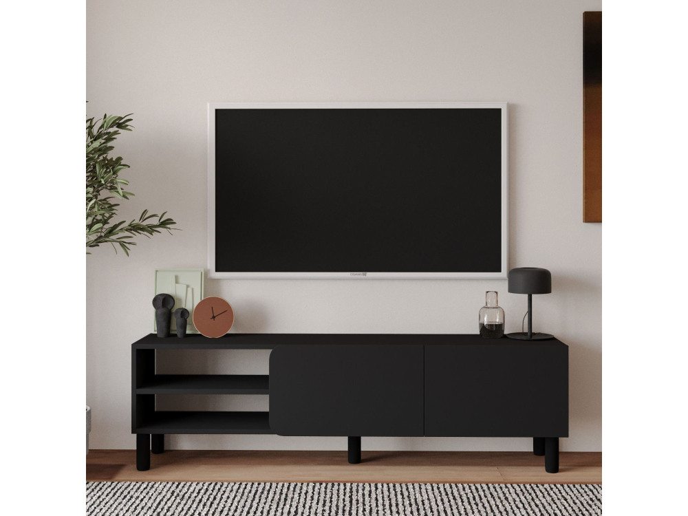 Suporte de TV em madeira "River" - 150 x 31,4 x 48,2 cm - Antracite