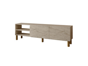 Suporte de TV em madeira "River" - 150 x 31 x 48 cm - Travertino