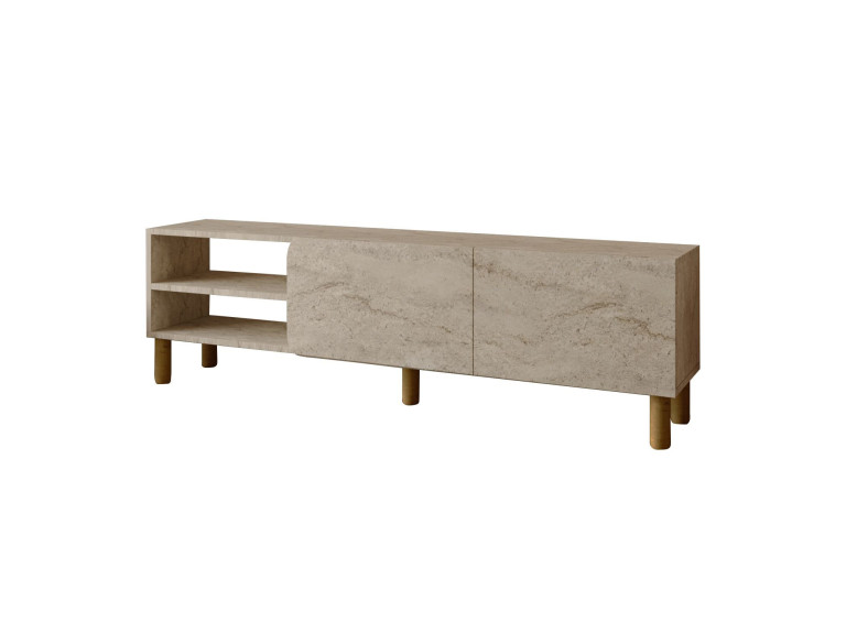 Suporte de TV em madeira "River" - 150 x 31 x 48 cm - Travertino