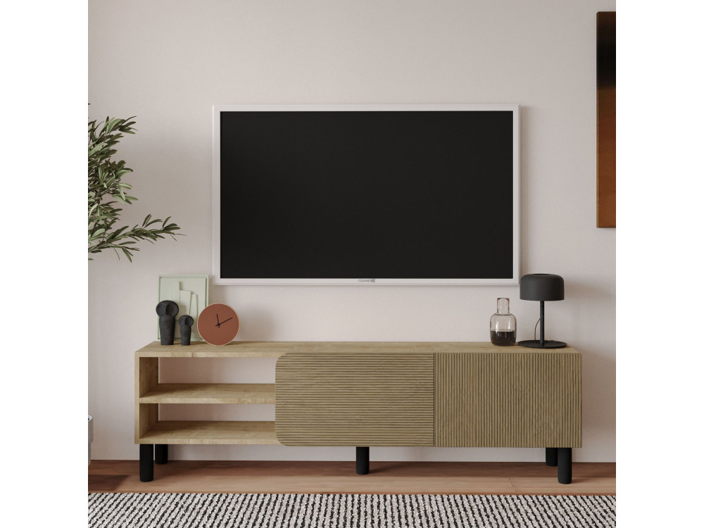 Suporte de TV em madeira "River" - 150 x 31 x 48 cm - Bege