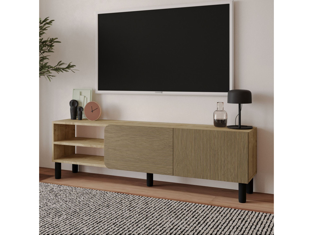 Suporte de TV em madeira "River" - 150 x 31 x 48 cm - Bege