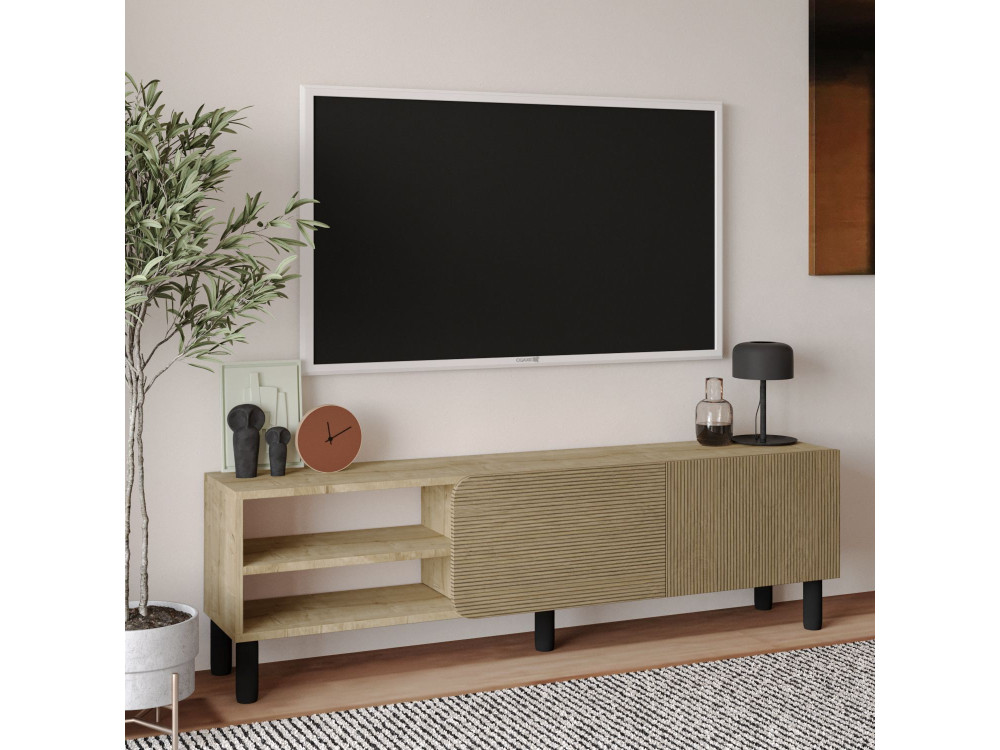 Suporte de TV em madeira "River" - 150 x 31 x 48 cm - Bege