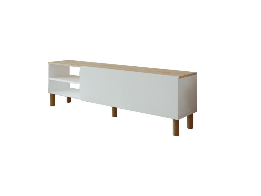 Suporte de TV em madeira "River" - 150 x 31 x 48 cm - Branco