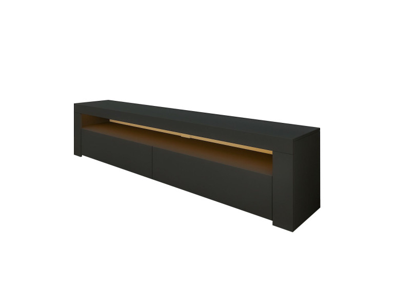 Suporte para televisor em madeira "Bati" - 150 x 36 x 46 cm - Cinzento antracite