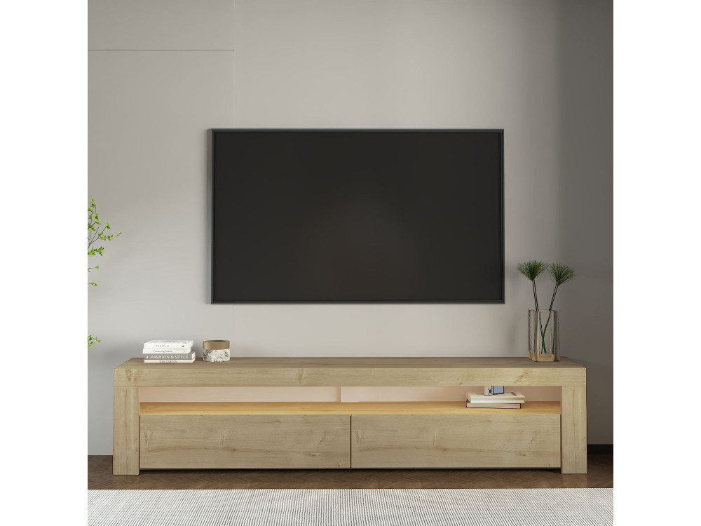 Suporte de TV em madeira "Bati" - 150 x 36 x 46 cm - Bege