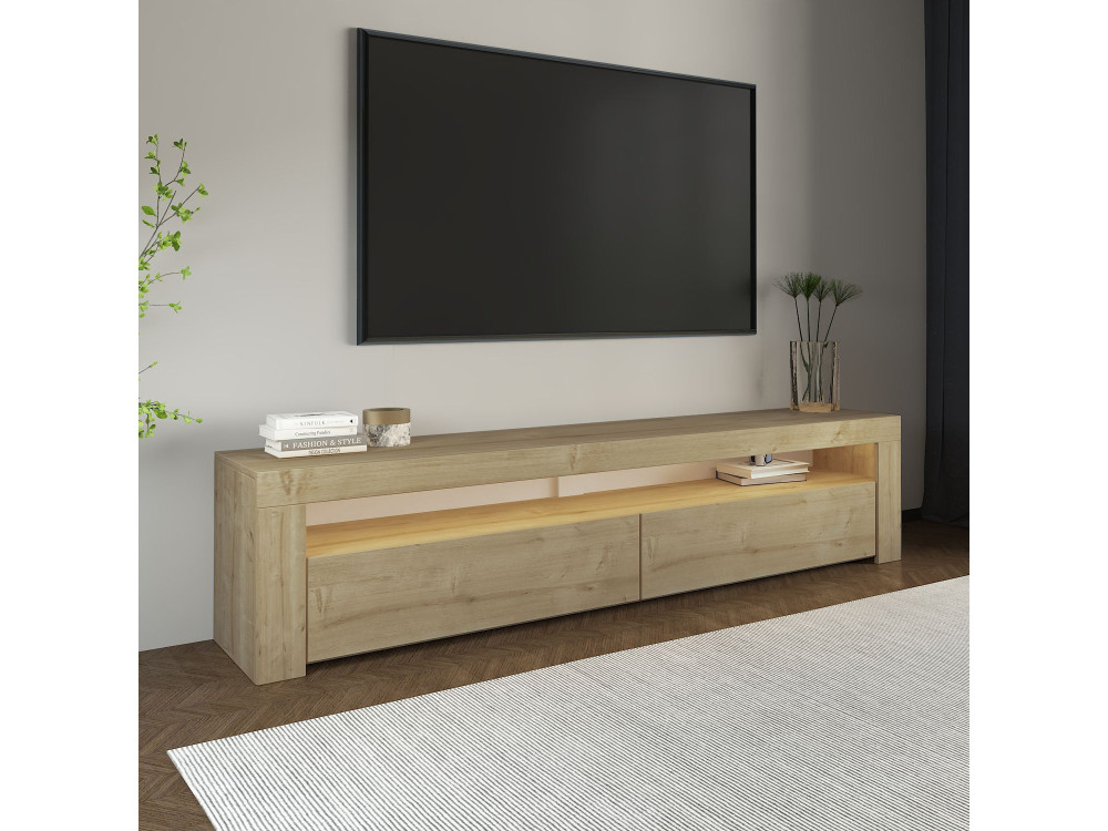 Suporte de TV em madeira "Bati" - 150 x 36 x 46 cm - Bege