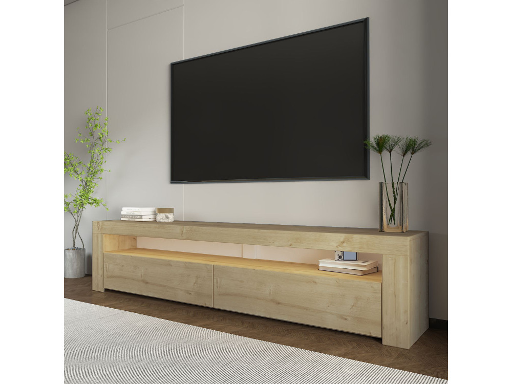 Suporte de TV em madeira "Bati" - 150 x 36 x 46 cm - Bege