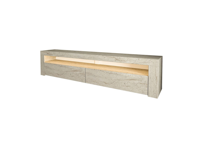 Suporte para televisor em madeira "Bati" - 150 x 36 x 46 cm - Travertino