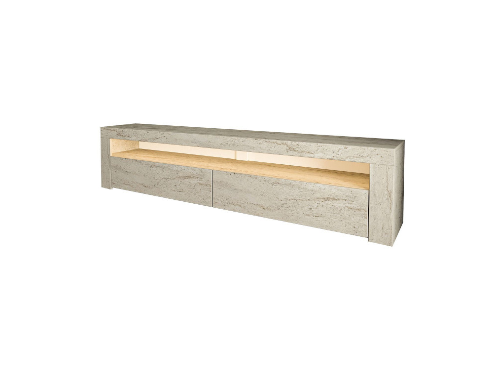 Suporte para televisor em madeira "Bati" - 150 x 36 x 46 cm - Travertino