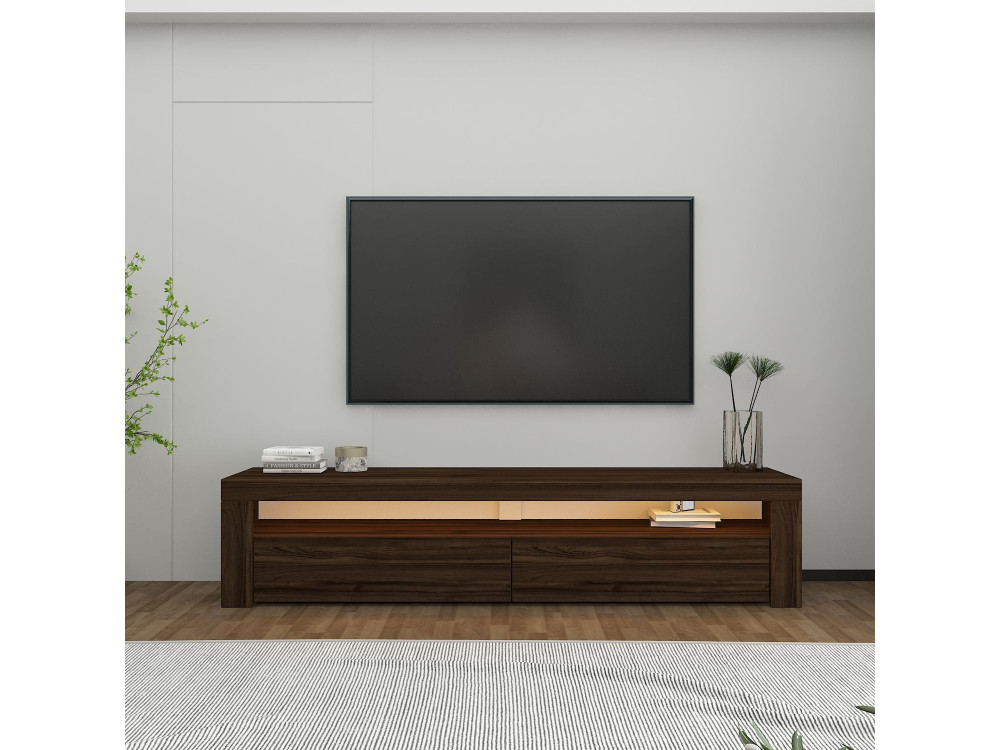 Suporte de TV em madeira "Bati" - 150 x 36 x 46 cm - Castanho