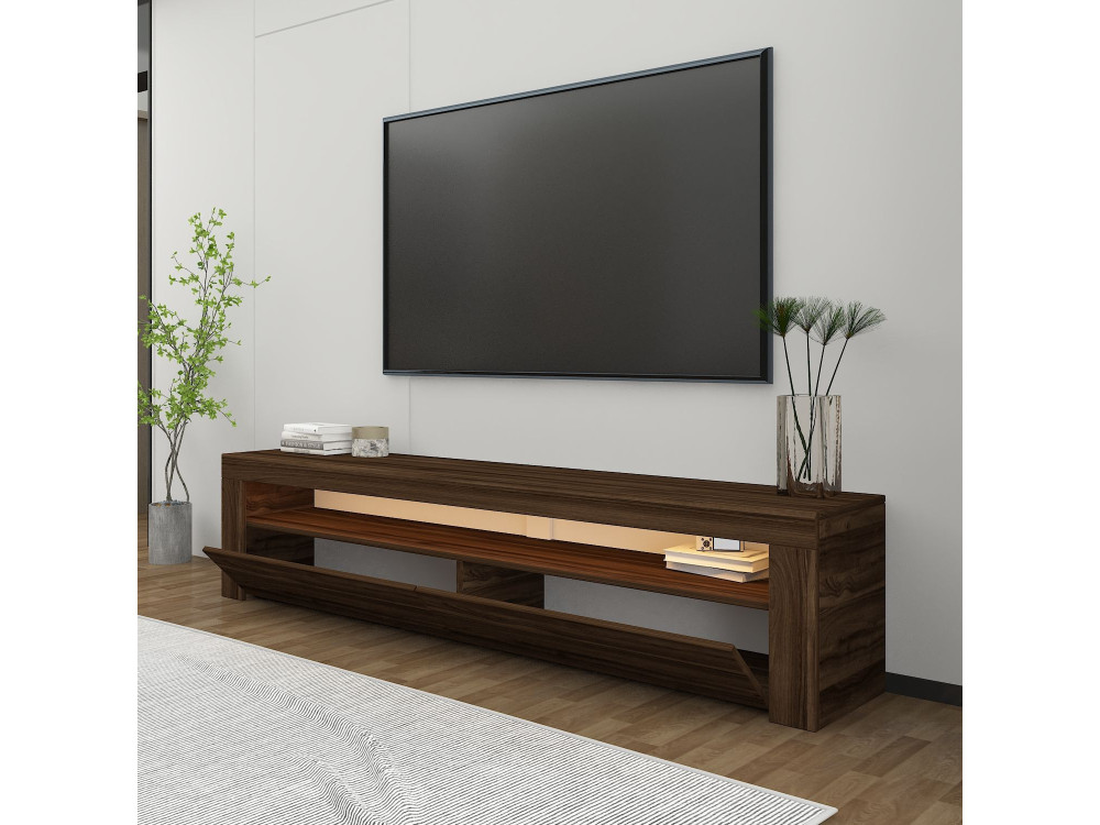 Suporte de TV em madeira "Bati" - 150 x 36 x 46 cm - Castanho