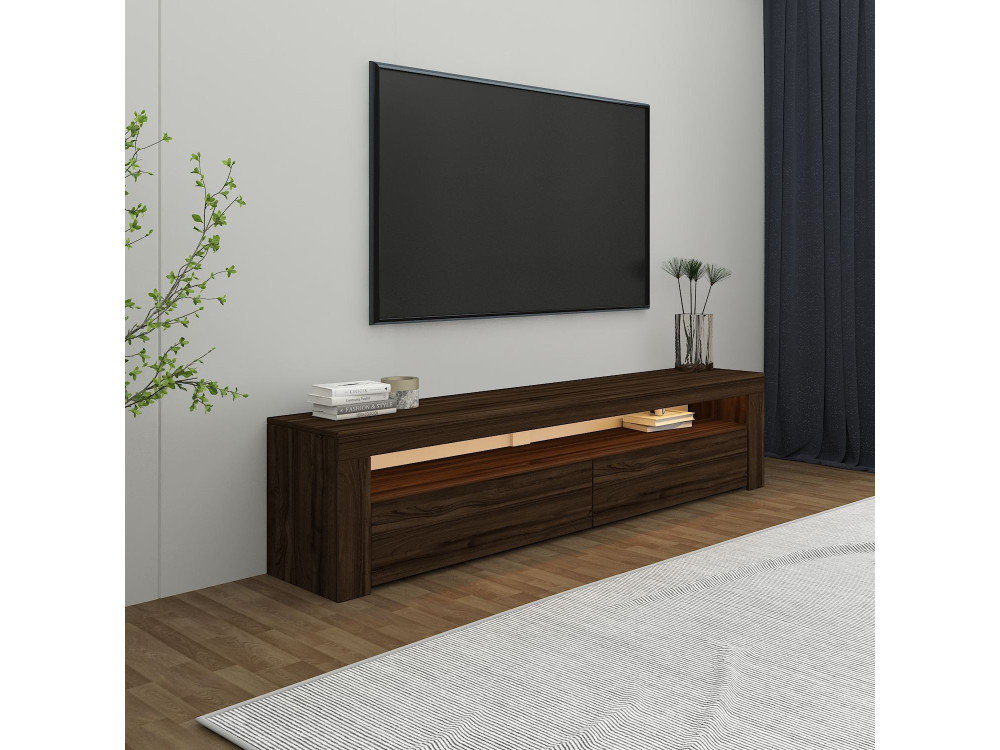 Suporte de TV em madeira "Bati" - 150 x 36 x 46 cm - Castanho