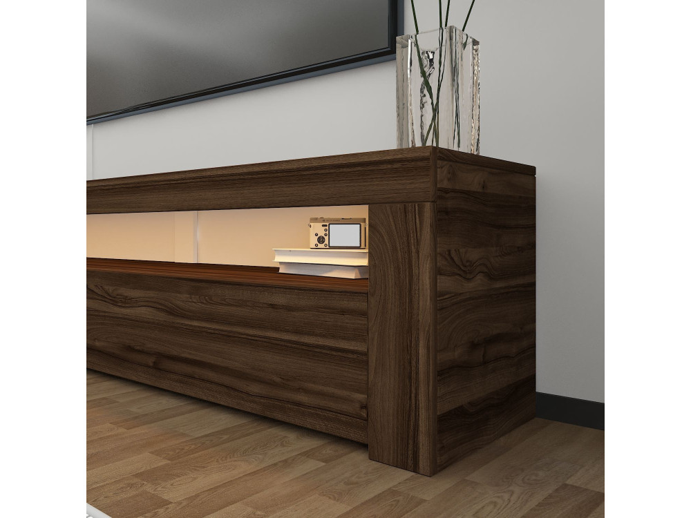 Suporte de TV em madeira "Bati" - 150 x 36 x 46 cm - Castanho