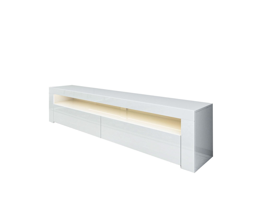 Suporte para televisor em madeira "Bati" - 150 x 36 x 46 cm - Branco