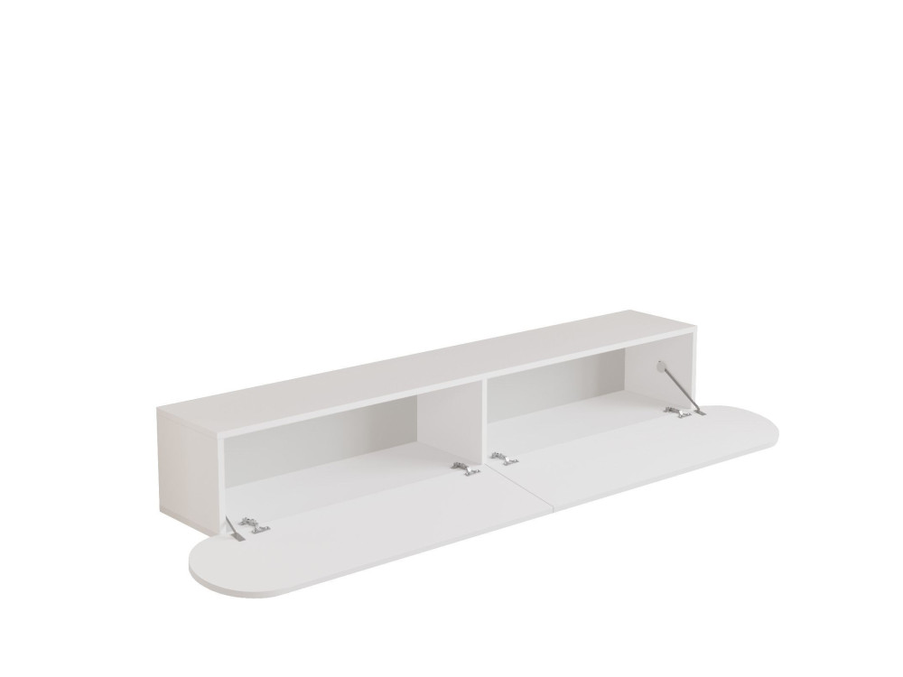 Suporte de TV em madeira "LUM1" - 180 x 31 x 29 cm - Branco