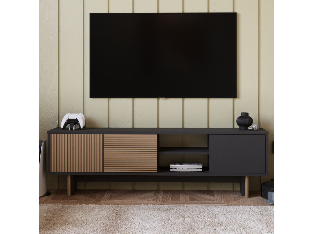 Suporte para televisor em madeira "Ravello" - 150 x 30 x 45 cm - Castanho