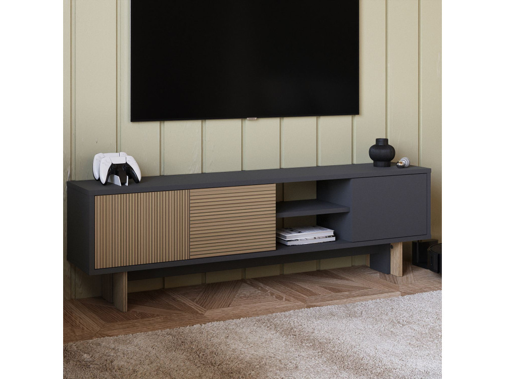 Suporte para televisor em madeira "Ravello" - 150 x 30 x 45 cm - Castanho