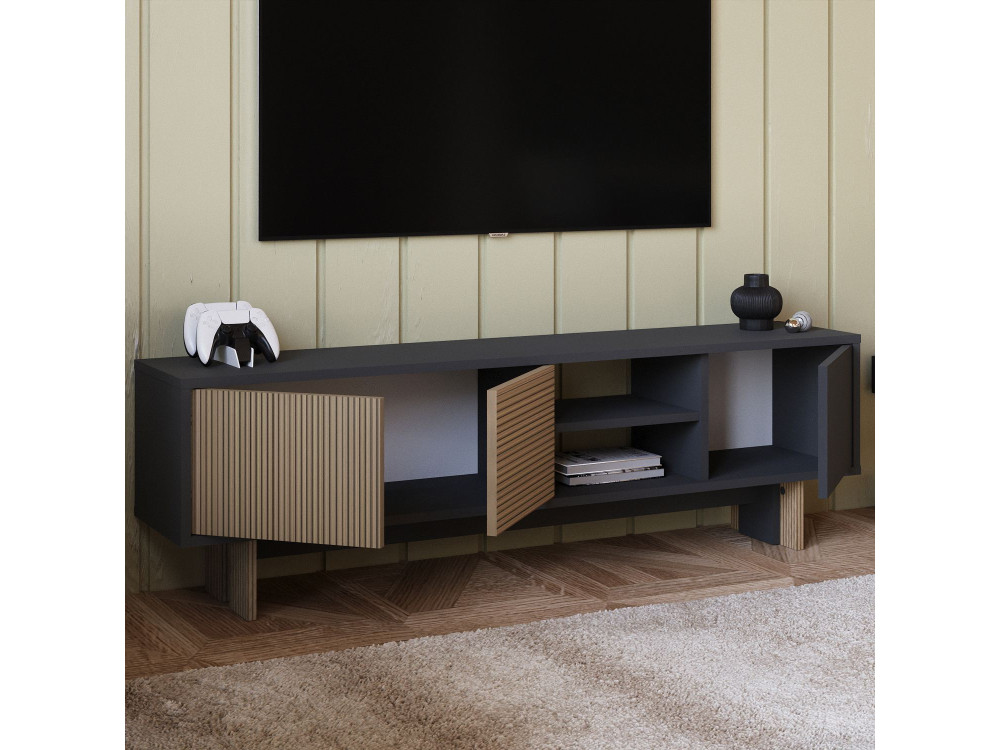 Suporte para televisor em madeira "Ravello" - 150 x 30 x 45 cm - Castanho