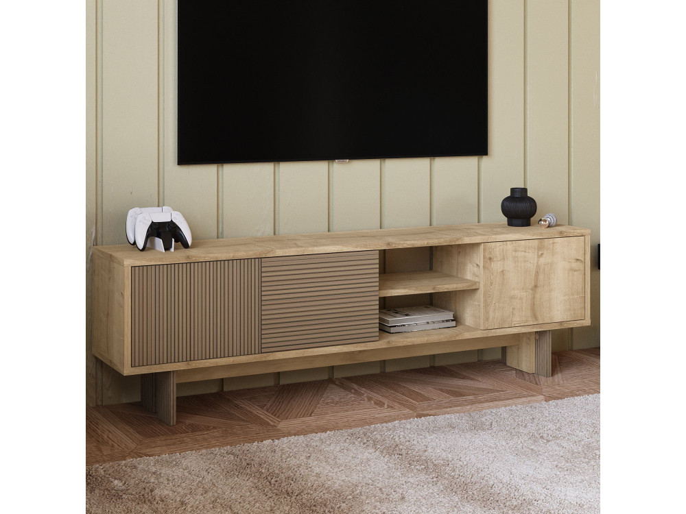 Suporte para televisor em madeira "Ravello" - 150 x 30 x 45 cm - Bege