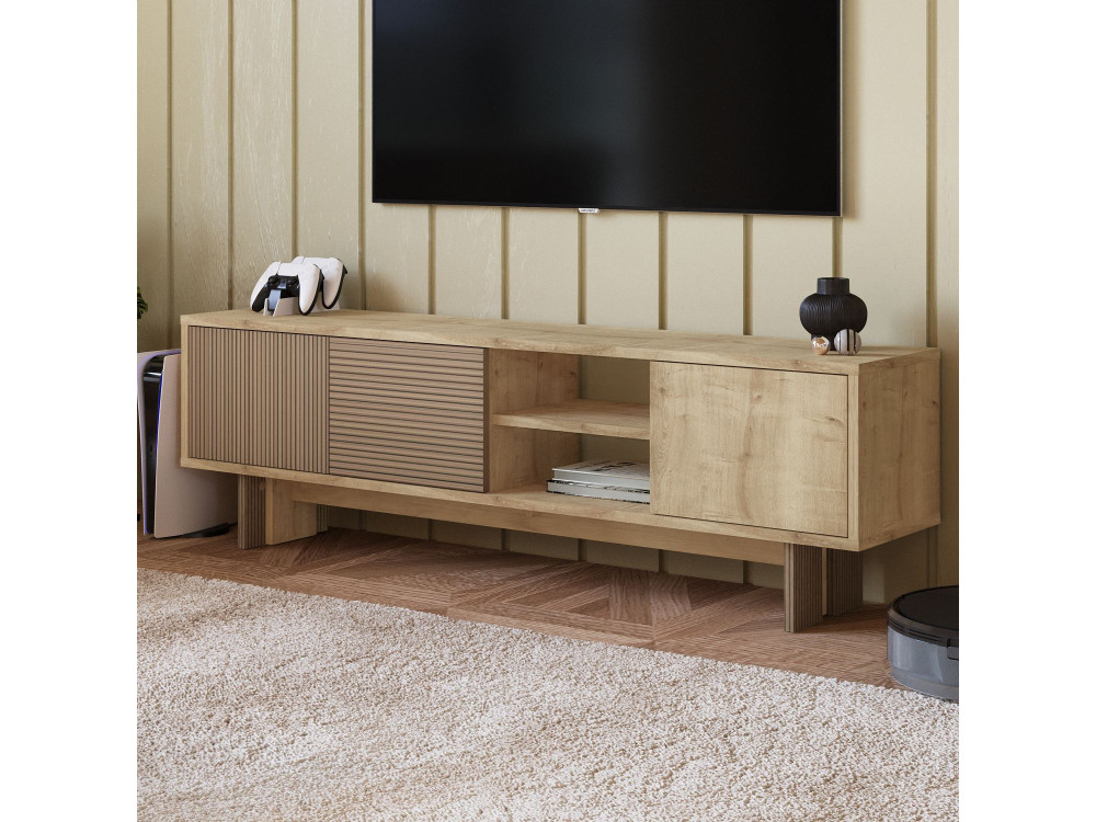 Suporte para televisor em madeira "Ravello" - 150 x 30 x 45 cm - Bege