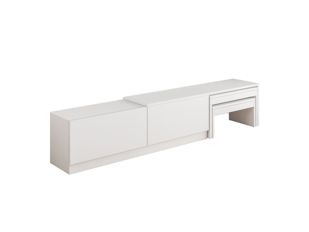 Suporte de TV em madeira "Nest" - 180 x 30 x 36 cm - Branco