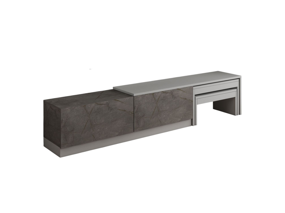 Suporte de TV em madeira "Nest" - 180 x 30 x 36 cm - Cinzento
