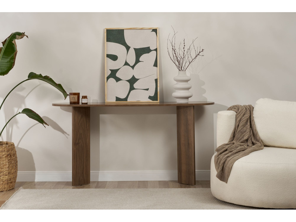 Mesa de consola de madeira "Sira" - 150 x 35 x 75 cm - Nogueira