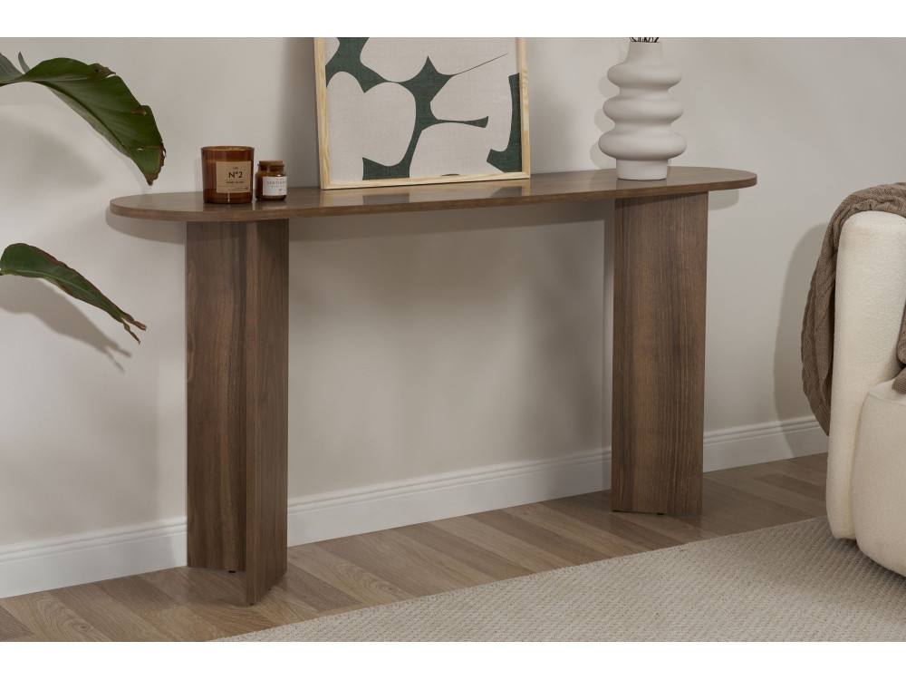 Mesa de consola de madeira "Sira" - 150 x 35 x 75 cm - Nogueira