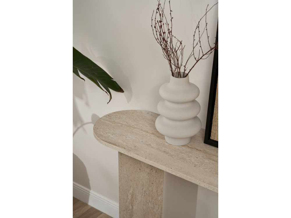 Mesa de consola em madeira "Sira" - 150 x 35 x 75 cm - Travertino