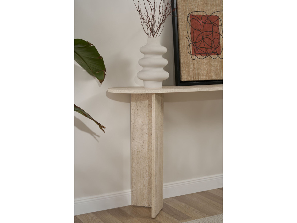 Mesa de consola em madeira "Sira" - 150 x 35 x 75 cm - Travertino
