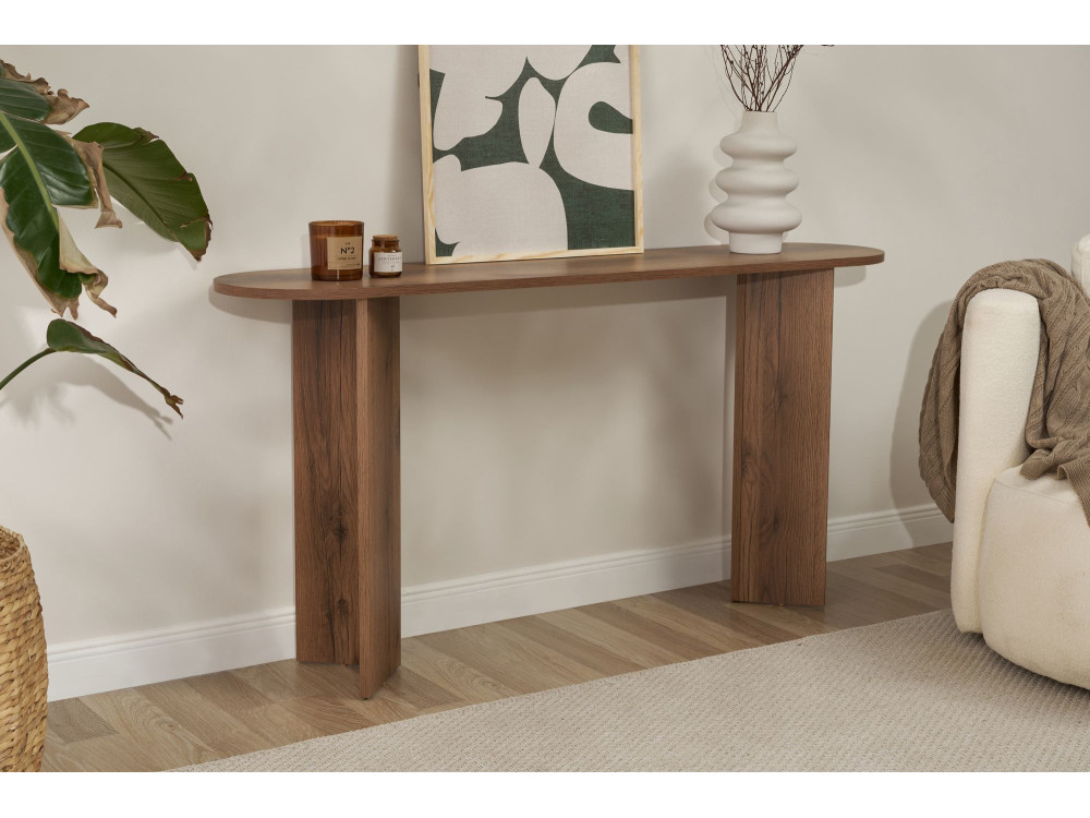Mesa de consola de madeira "Sira" - 150 x 35 x 75 cm - Nogueira