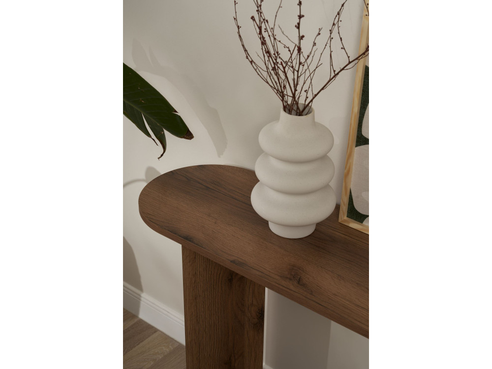 Mesa de consola de madeira "Sira" - 150 x 35 x 75 cm - Nogueira